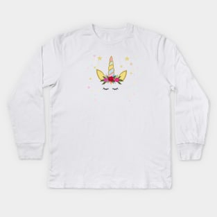 Unicorn Birthday invitation Kids Long Sleeve T-Shirt